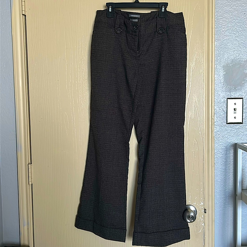 Gray plaid petite size 6 dress flare cropped pants, used a couple of times